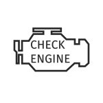 Check engine icon isolated. Flat design. Vector Illustration